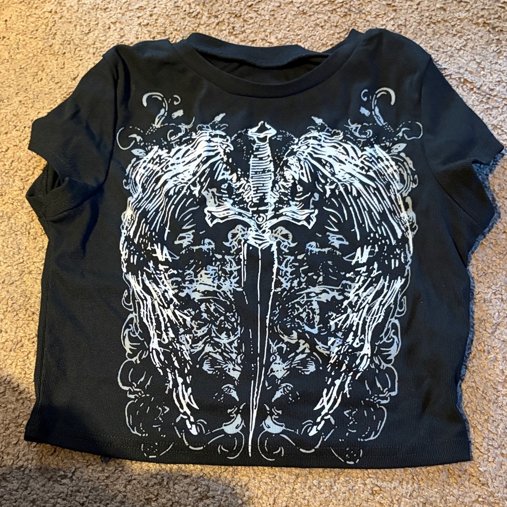 Source Unknown Black and White Graphic Tee